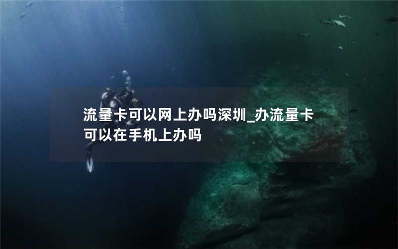 流量卡可以网上办吗深圳_办流量卡可以在手机上办吗