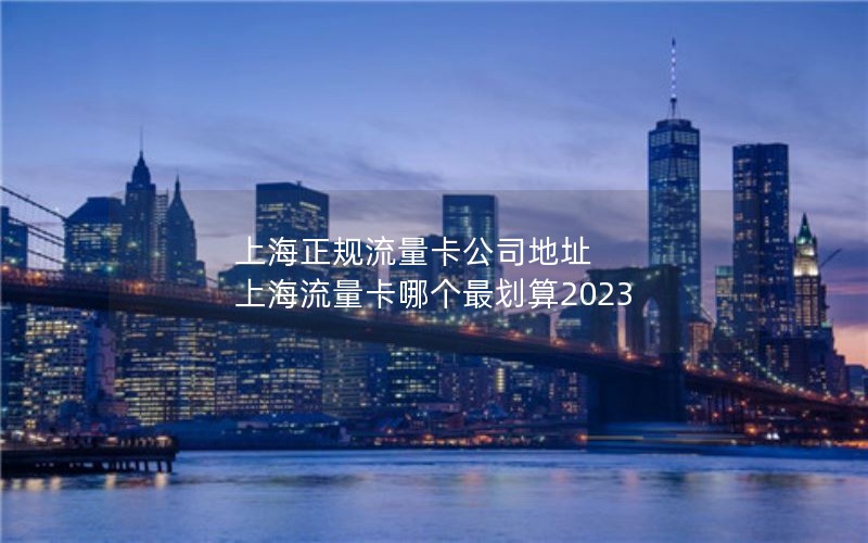 上海正规流量卡公司地址 上海流量卡哪个最划算2023