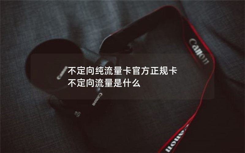 不定向纯流量卡官方正规卡 不定向流量是什么