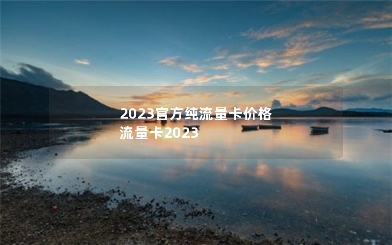 2023官方纯流量卡价格 流量卡2023