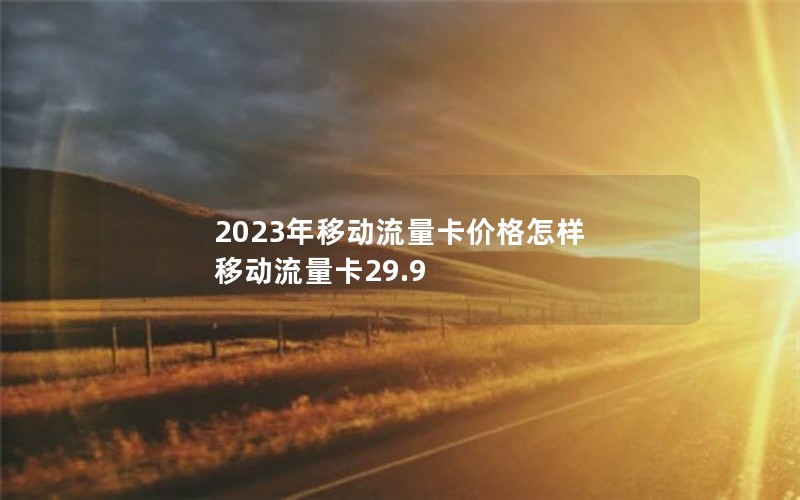 2023年移动流量卡价格怎样 移动流量卡29.9