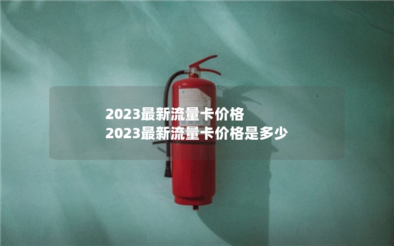 2023最新流量卡价格 2023最新流量卡价格是多少