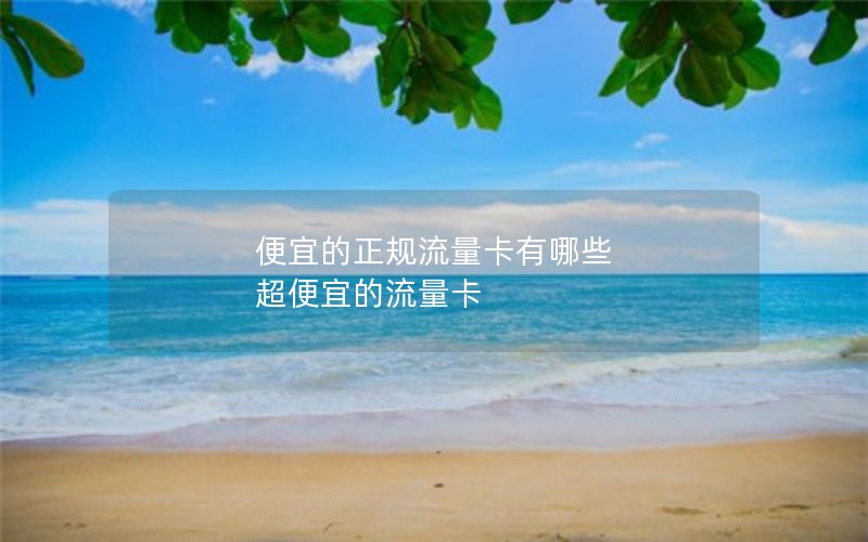便宜的正规流量卡有哪些 超便宜的流量卡