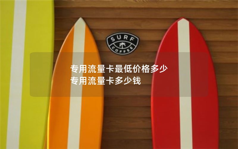 专用流量卡最低价格多少 专用流量卡多少钱