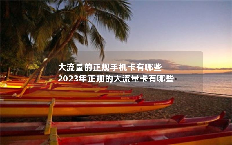 大流量的正规手机卡有哪些 2023年正规的大流量卡有哪些