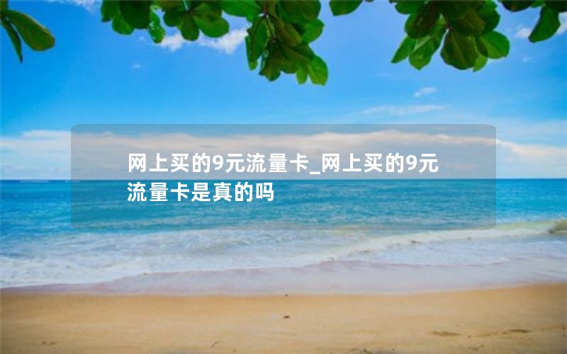 网上买的9元流量卡_网上买的9元流量卡是真的吗