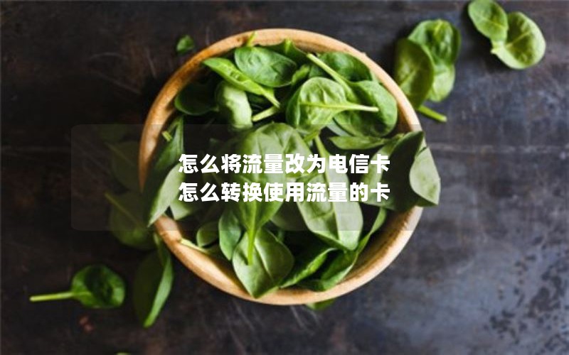 怎么将流量改为电信卡 怎么转换使用流量的卡