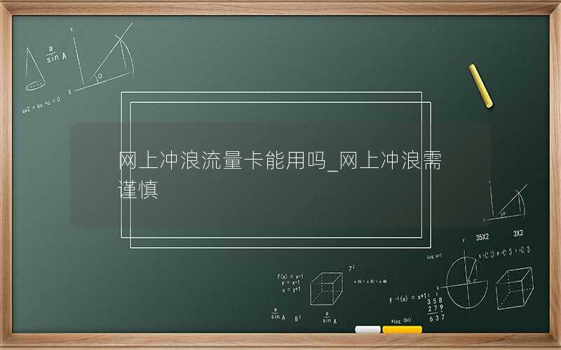 网上冲浪流量卡能用吗_网上冲浪需谨慎