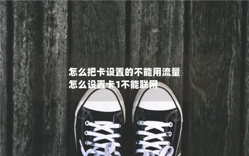 怎么把卡设置的不能用流量 怎么设置卡1不能联网