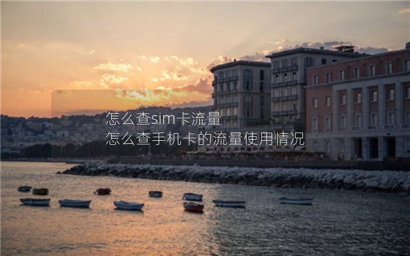 怎么查sim卡流量 怎么查手机卡的流量使用情况