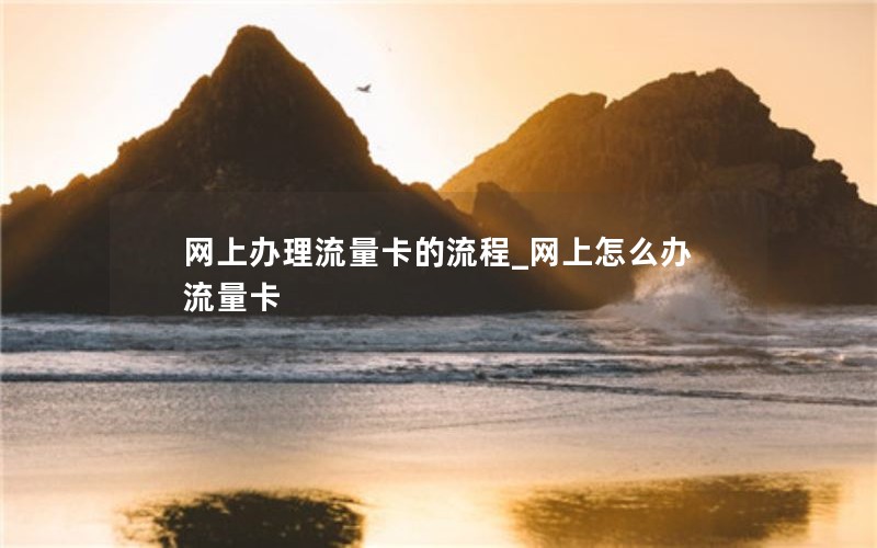 网上办理流量卡的流程_网上怎么办流量卡