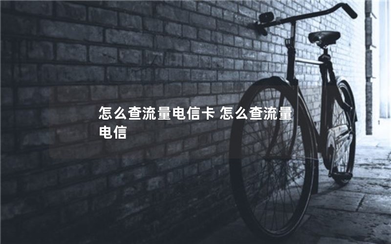 怎么查流量电信卡 怎么查流量 电信