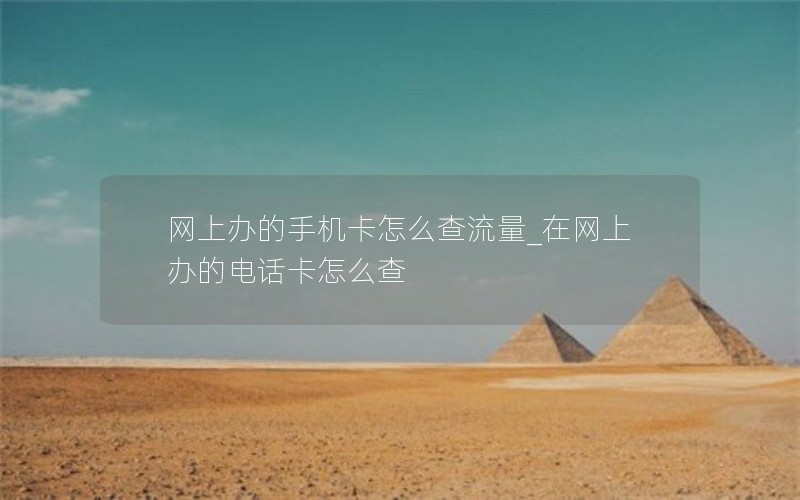 网上办的手机卡怎么查流量_在网上办的电话卡怎么查