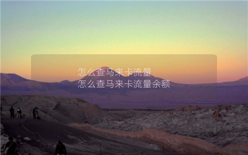 怎么查马来卡流量 怎么查马来卡流量余额