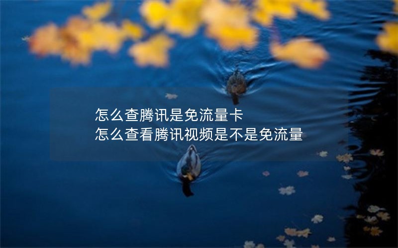 怎么查腾讯是免流量卡 怎么查看腾讯视频是不是免流量