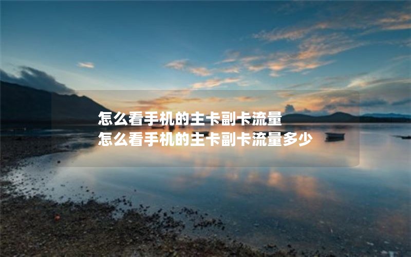 怎么看手机的主卡副卡流量 怎么看手机的主卡副卡流量多少