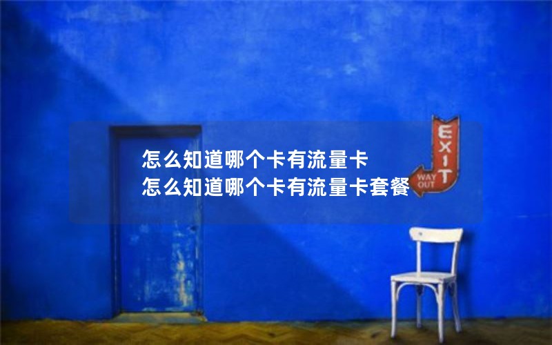怎么知道哪个卡有流量卡 怎么知道哪个卡有流量卡套餐