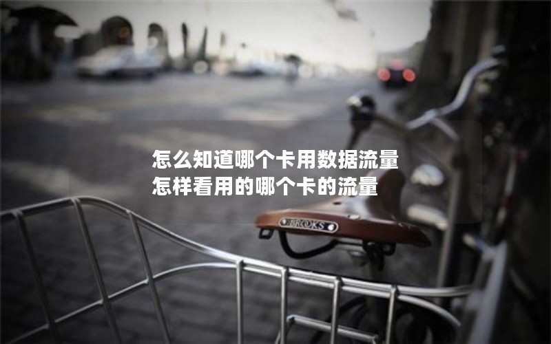 怎么知道哪个卡用数据流量 怎样看用的哪个卡的流量