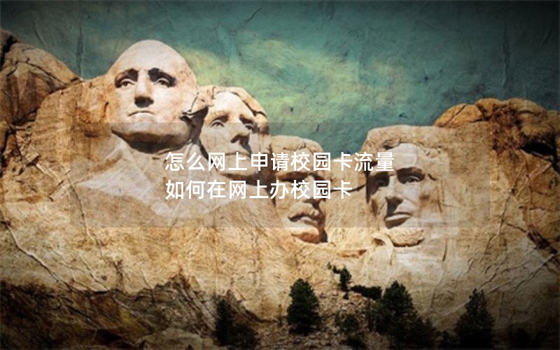 怎么网上申请校园卡流量 如何在网上办校园卡