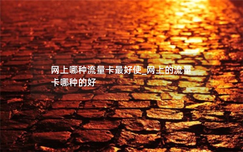 网上哪种流量卡最好使_网上的流量卡哪种的好