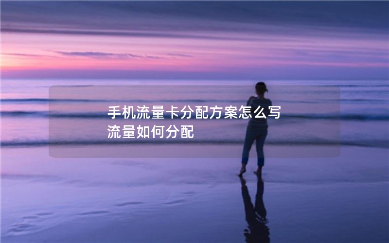 手机流量卡分配方案怎么写 流量如何分配