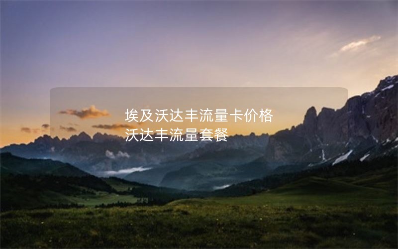 埃及沃达丰流量卡价格 沃达丰流量套餐