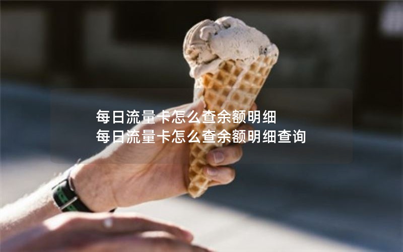 每日流量卡怎么查余额明细 每日流量卡怎么查余额明细查询