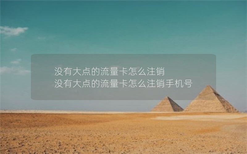 没有大点的流量卡怎么注销 没有大点的流量卡怎么注销手机号