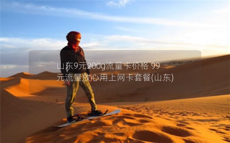 山东9元200g流量卡价格 99元流量放心用上网卡套餐(山东)