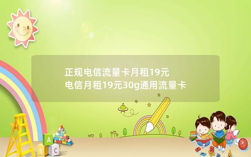 正规电信流量卡月租19元 电信月租19元30g通用流量卡