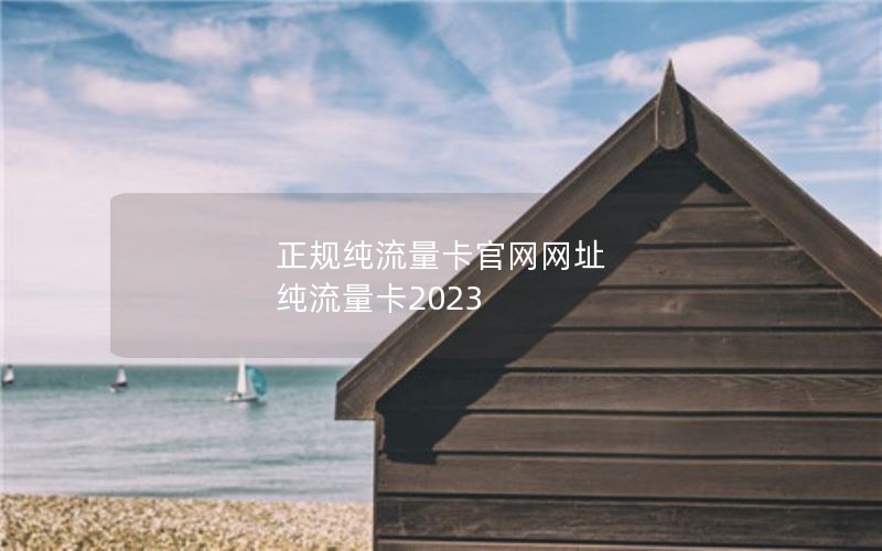 正规纯流量卡官网网址 纯流量卡2023