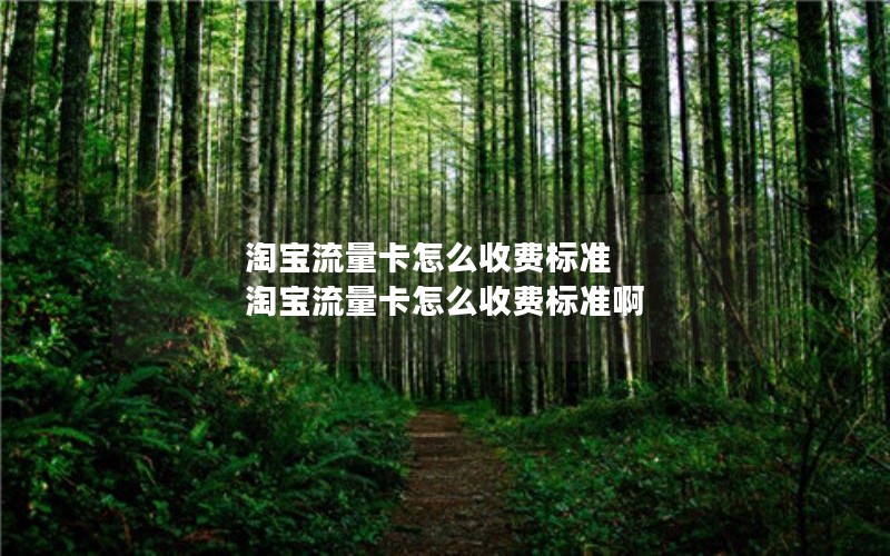 淘宝流量卡怎么收费标准 淘宝流量卡怎么收费标准啊