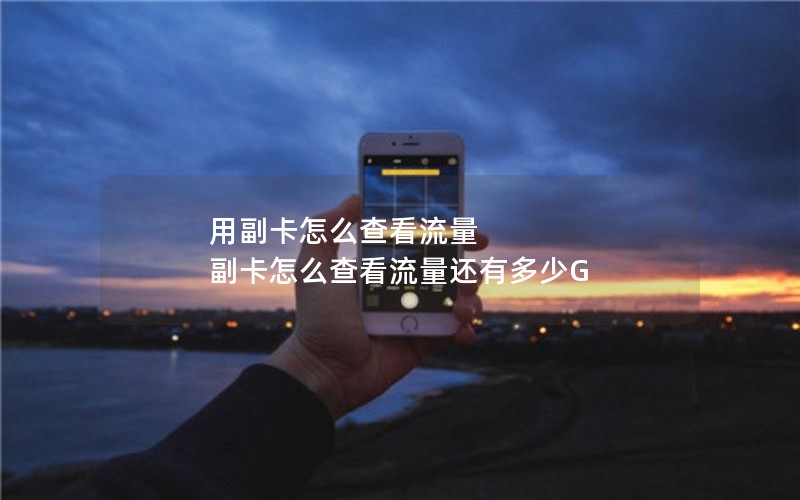 用副卡怎么查看流量 副卡怎么查看流量还有多少G