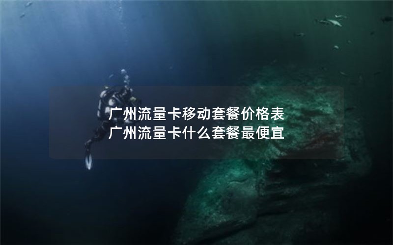 广州流量卡移动套餐价格表 广州流量卡什么套餐最便宜