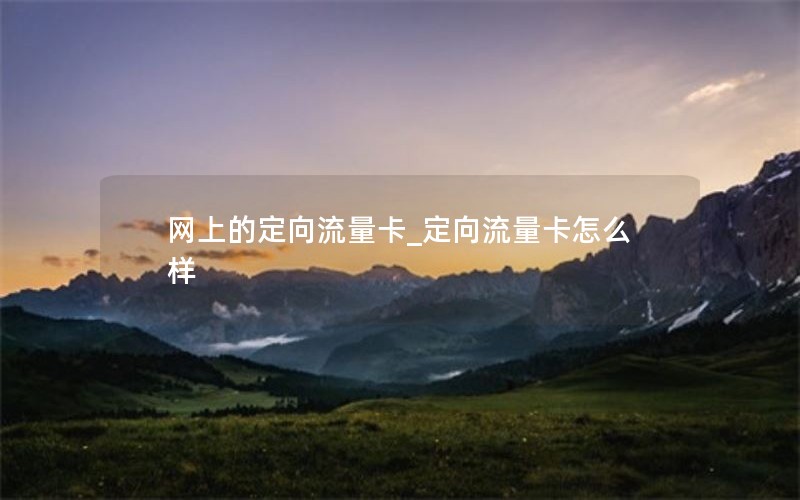 网上的定向流量卡_定向流量卡怎么样
