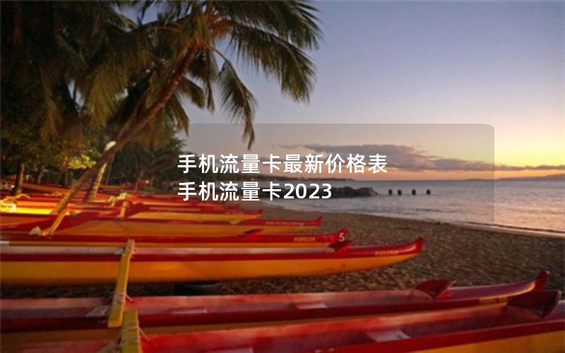 手机流量卡最新价格表 手机流量卡2023