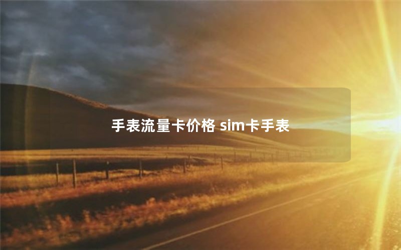 手表流量卡价格 sim卡手表