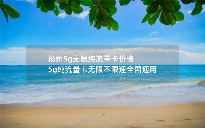 扬州5g无限纯流量卡价格 5g纯流量卡无限不限速全国通用