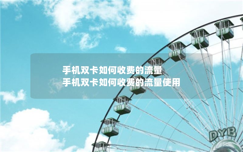 手机双卡如何收费的流量 手机双卡如何收费的流量使用
