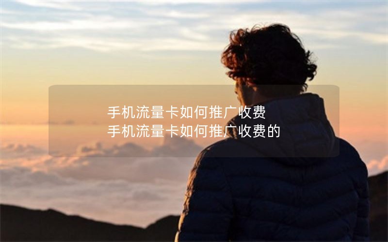 手机流量卡如何推广收费 手机流量卡如何推广收费的