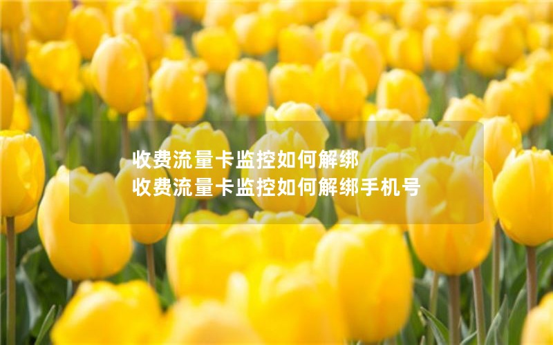 收费流量卡监控如何解绑 收费流量卡监控如何解绑手机号