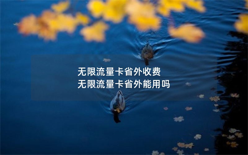 无限流量卡省外收费 无限流量卡省外能用吗