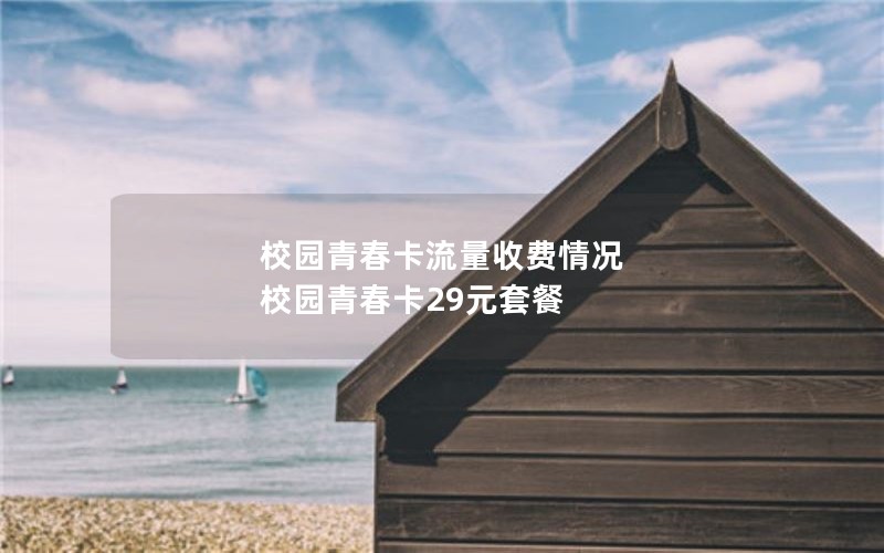 校园青春卡流量收费情况 校园青春卡29元套餐