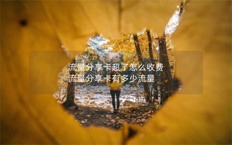 流量分享卡超了怎么收费 流量分享卡有多少流量