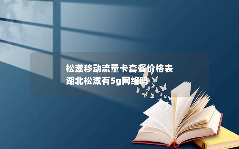 松滋移动流量卡套餐价格表 湖北松滋有5g网络吗