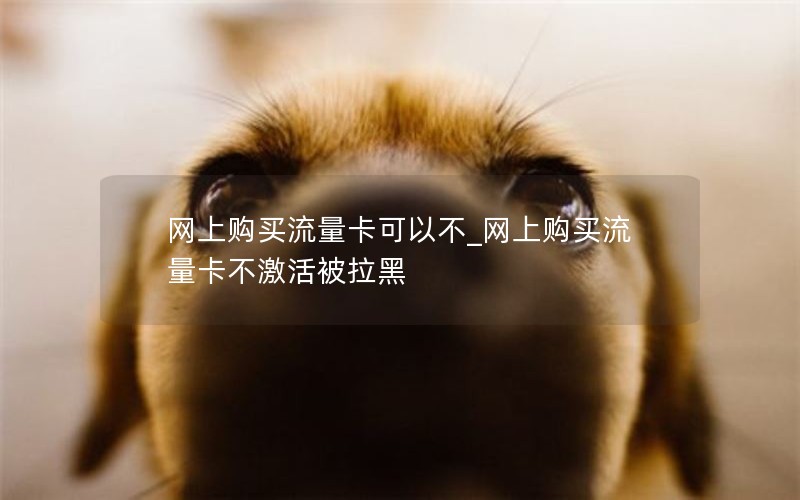 网上购买流量卡可以不_网上购买流量卡不激活被拉黑