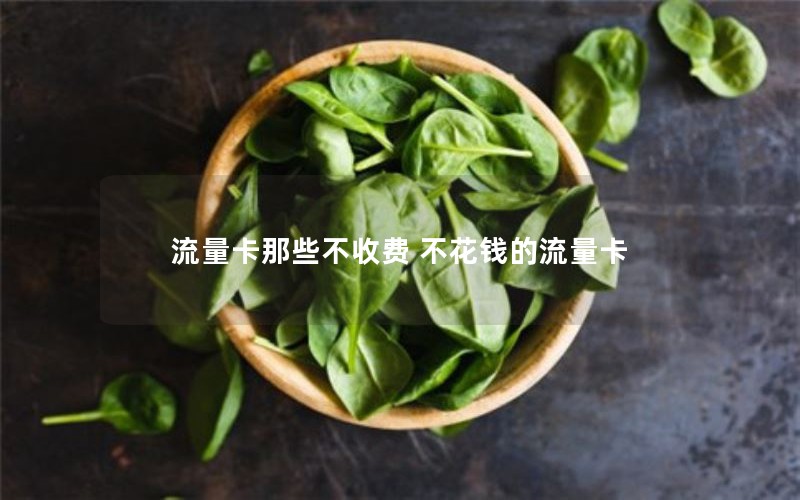 流量卡那些不收费 不花钱的流量卡