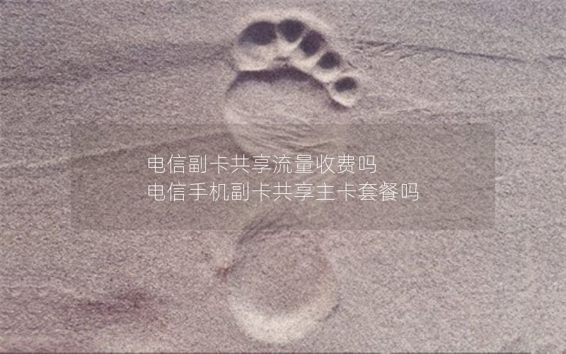 电信副卡共享流量收费吗 电信手机副卡共享主卡套餐吗