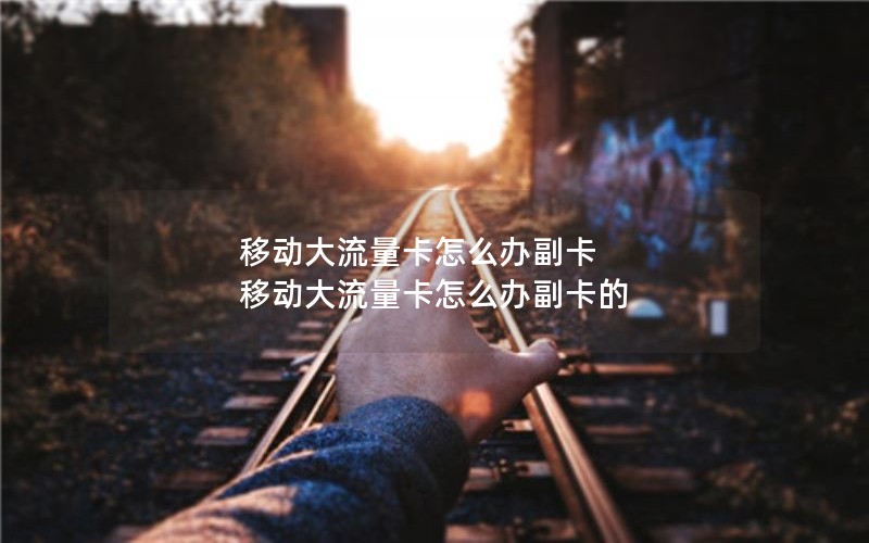 移动大流量卡怎么办副卡 移动大流量卡怎么办副卡的