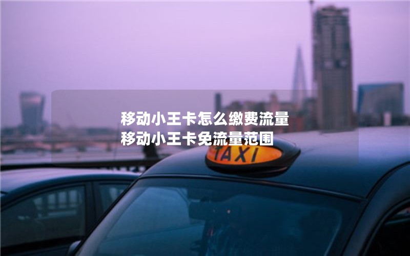 移动小王卡怎么缴费流量 移动小王卡免流量范围